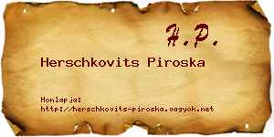 Herschkovits Piroska névjegykártya