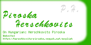 piroska herschkovits business card
